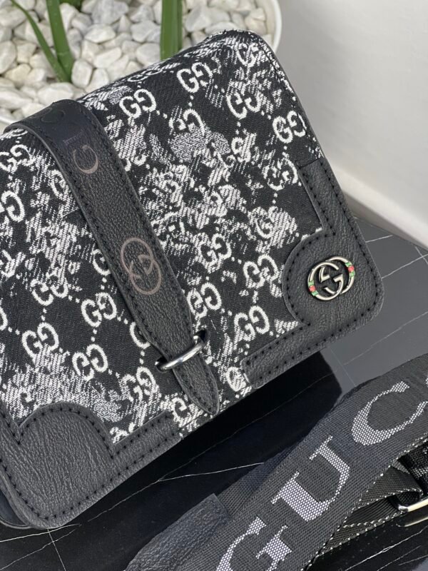 Sac facteur Gucci gg small syh nv (black&white) – Image 3